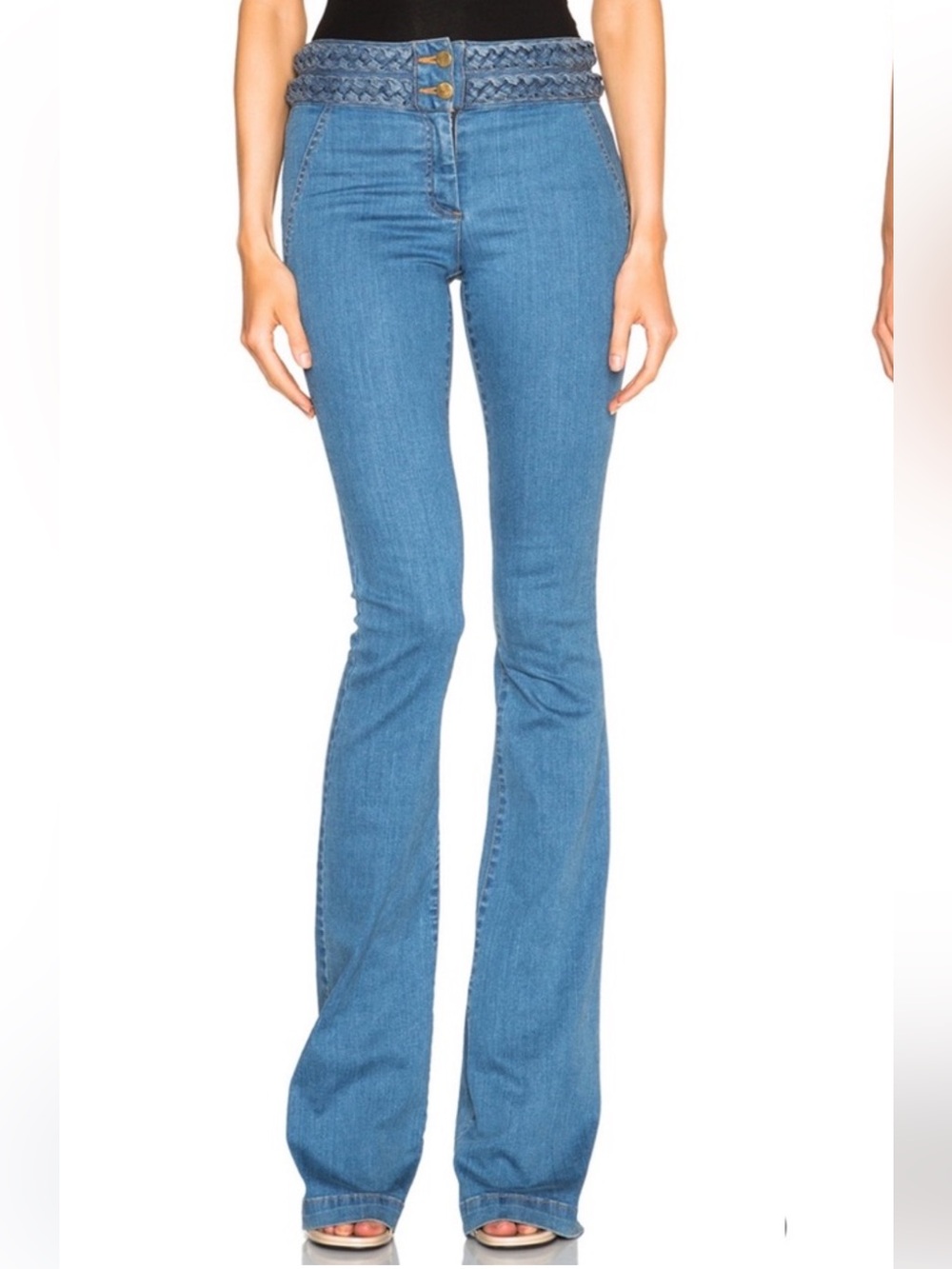 VERONICA BEARD Biscayne Braided Waistband High Waisted Jeans